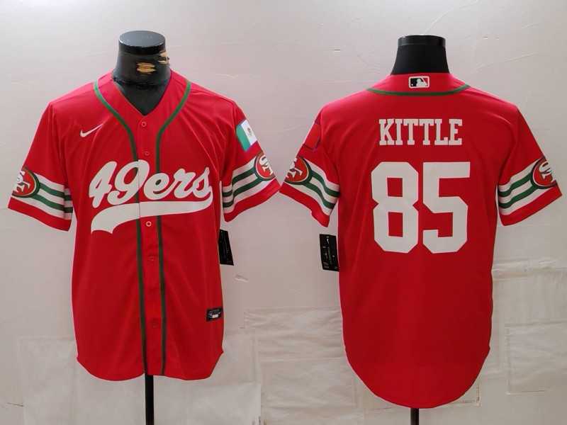 Men%27s San Francisco 49ers #85 George Kittle Red Mexico Cool Base Stitched Baseball Jersey->san francisco 49ers->NFL Jersey